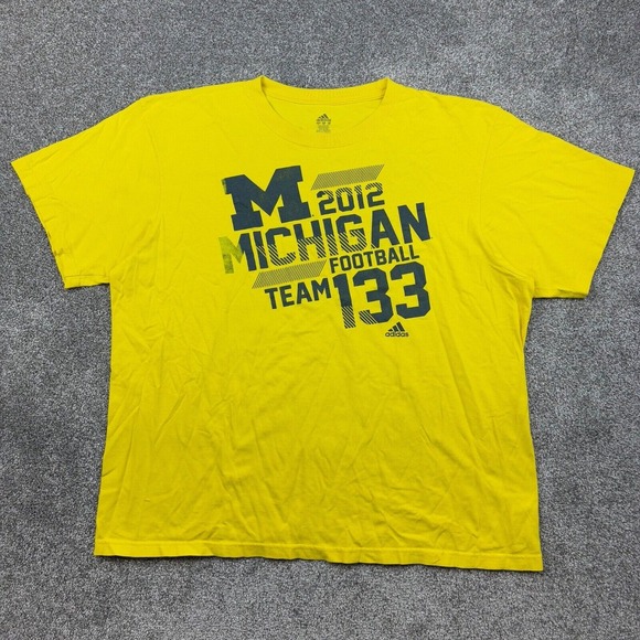 Michigan Wolverines‎ Football Shirt Mens 3XL Yellow Adidas 2012 Football Season - Picture 1 of 5